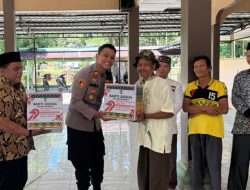 Sambut HUT Bhayangkara ke-79, Polsek Salapian Bagi-Bagi Sembako ke Bilal dan Penggali Kubur di Maryke