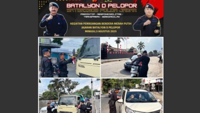 Brimob Bagi-Bagi Bendera ke Pengendara di Garut, Semangat Merdeka Makin Terasa!