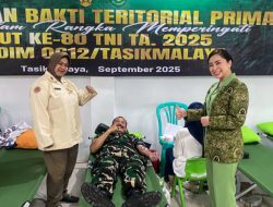 Donor Darah di Kodim 0612/Tasikmalaya, Cara TNI Merayakan Ulang Tahun ke-80 dengan Peduli Sesama