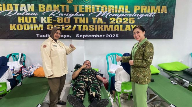 
					Donor Darah di Kodim 0612/Tasikmalaya, Cara TNI Merayakan Ulang Tahun ke-80 dengan Peduli Sesama
