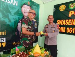 Hangat dan Kompak! Kapolsek Manonjaya Bareng Muspika Datangi Koramil di Momen HUT ke-80 TNI