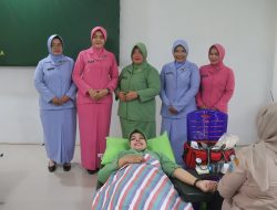 Aksi Donor Darah HUT Ke-80 Persit Di Kodim 0612 Tasik