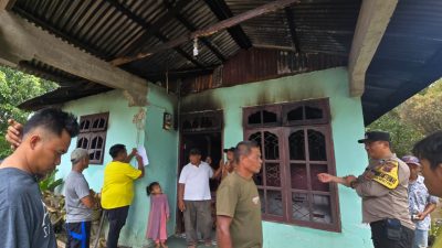 Diduga Korsleting Listrik, Rumah Warga Langkat Ludes Terbakar